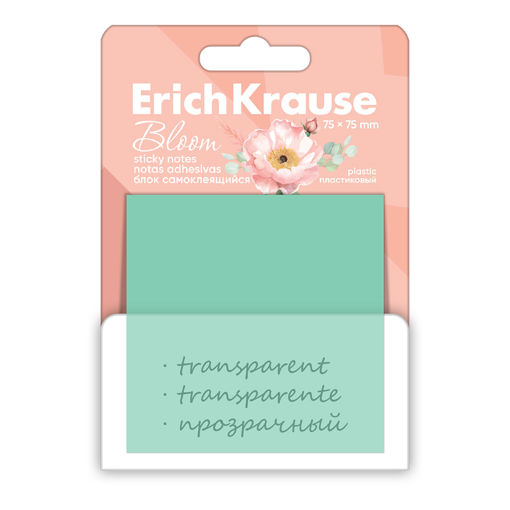 Picture of EK PLASTIC STICKY NOTES PASTEL GREEN BLOOM 75X75MM